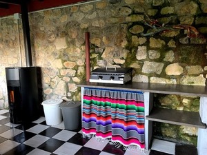 plancha de gas en el  porche